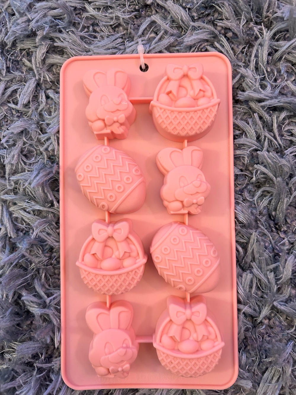 Source Unknown Pink Easter Bunny & Egg Silicone Mold